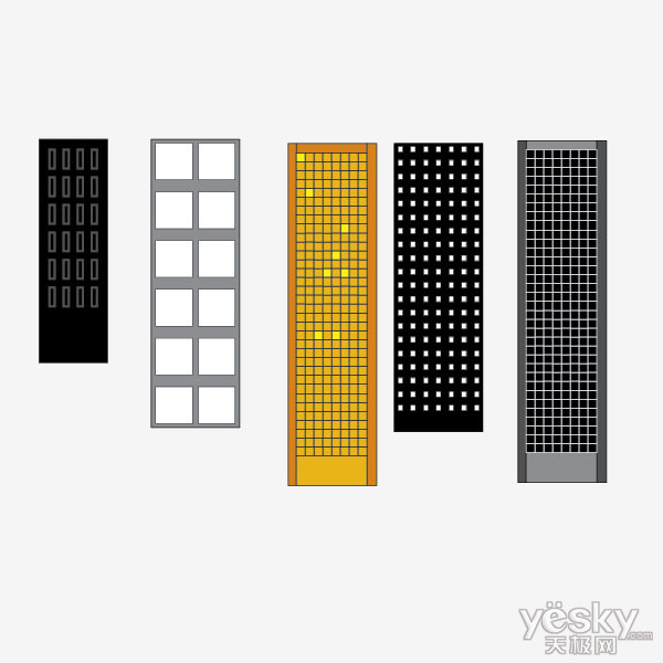 Illustrator绘制摩天大楼矢量城市_天极设计在线整理