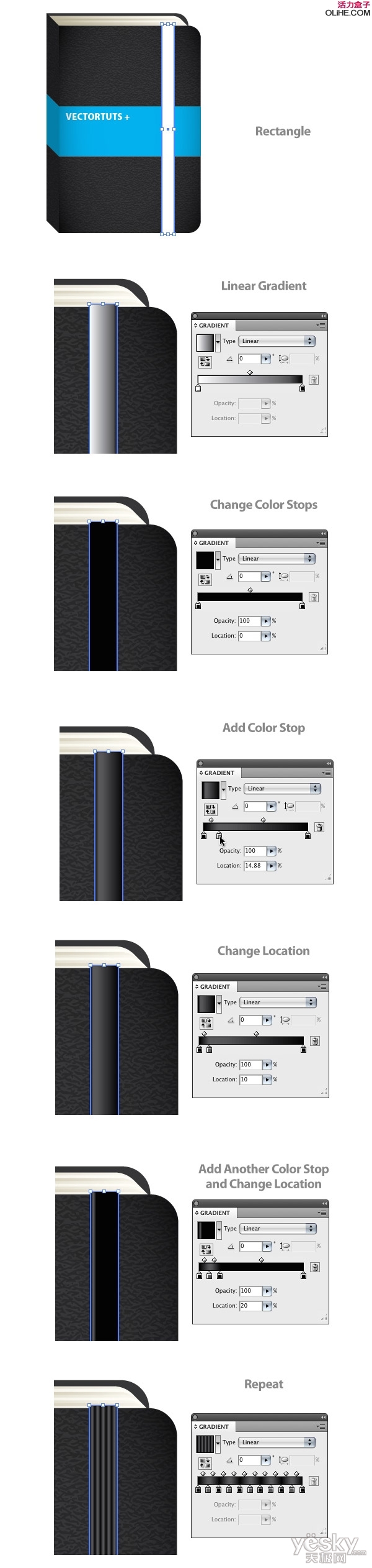 Illustrator绘制精致量风格记事簿_天极设计在线整理