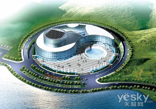 太极湖生态文化旅游区将要打造的太极剧场效果图