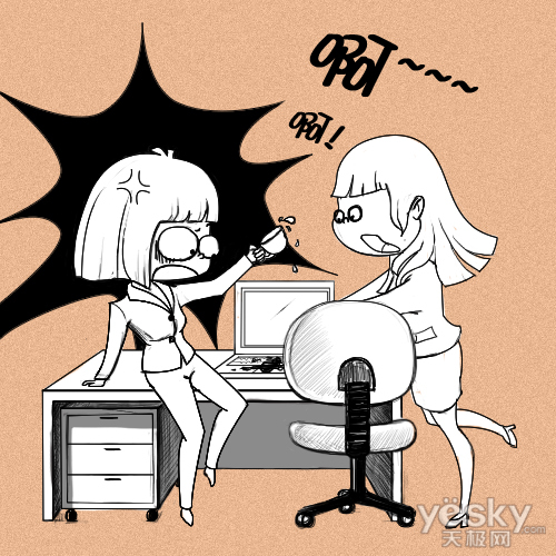 戴尔售后服务漫画第二期:喝咖啡的笔记本