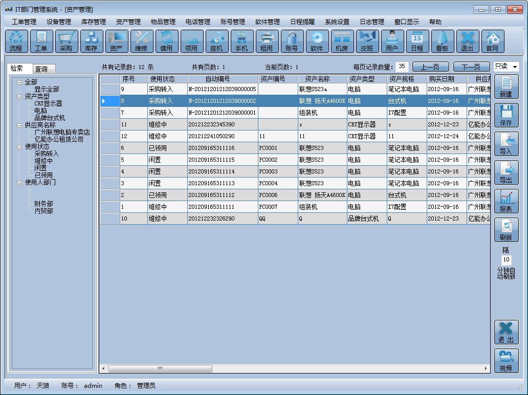 【截图】IT部门管理系统6.0_130307截图_天极