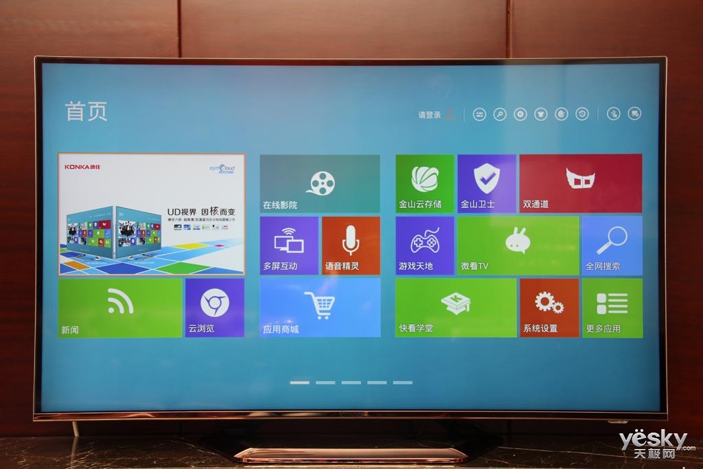 跟安卓手机,平板一样,系统有五个桌面