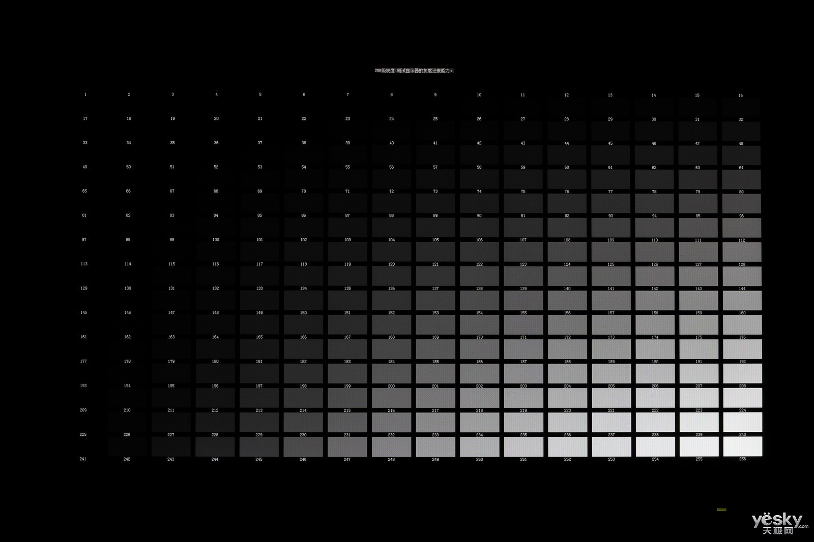 256位黑白色阶测试