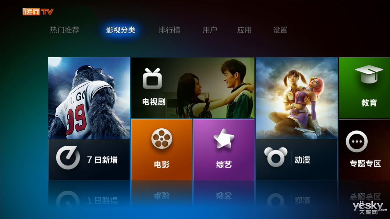 小米搭载的是icntv的网络视频平台