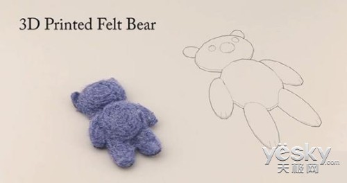 让你的小熊更立体 迪斯尼卡通毛线3D打印机