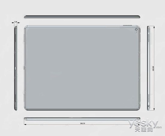 苹果12.9吋iPad Pro最新工业设计渲染图曝光