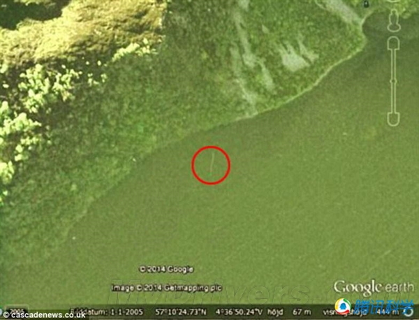 谷歌地图发现尼斯湖水怪