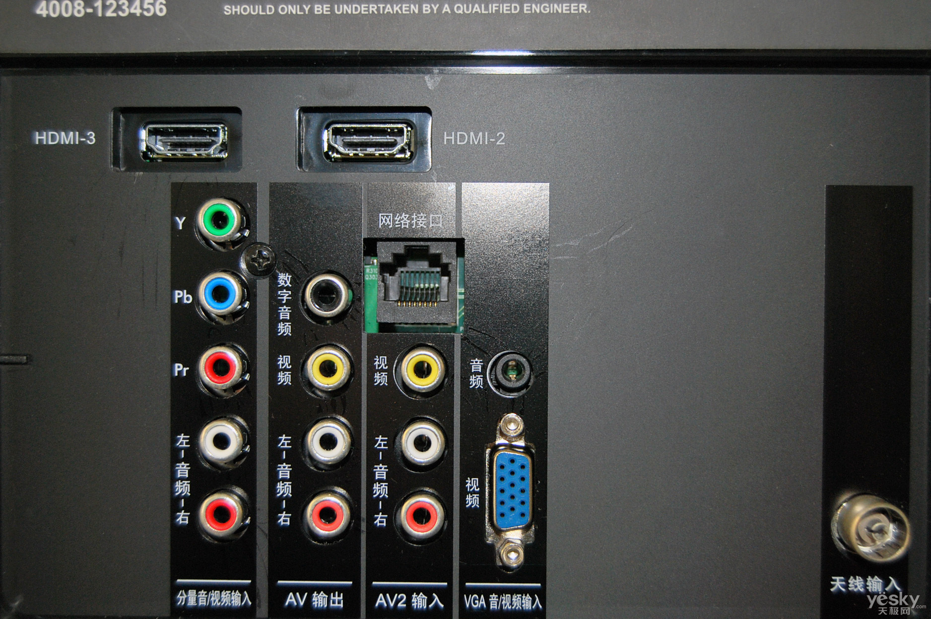 天极网 家电 评测 偏光技术融入巨屏 tcl液晶电视评测     接口区分布