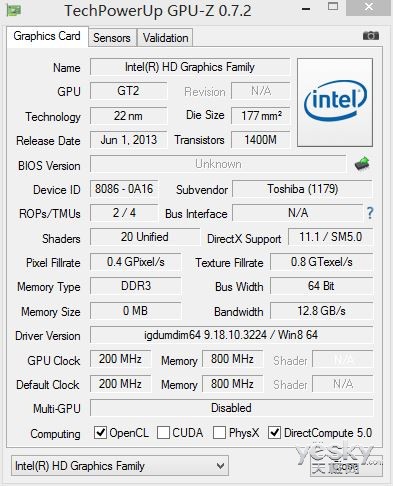 天极网 笔记本 cpu-z   i5-4200u处理器采用双核心四线程设计,默认