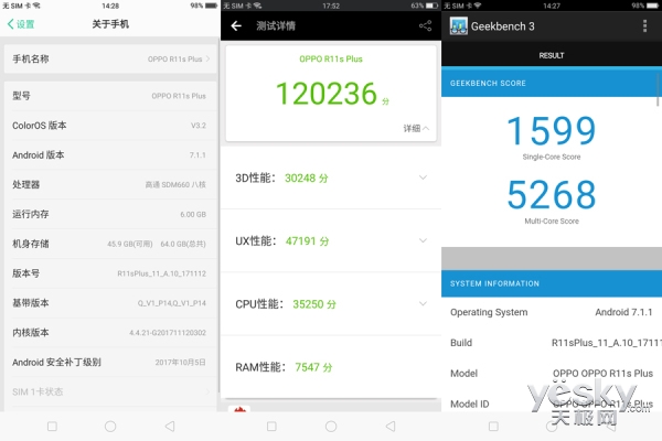 oppo r11s plus 跑分